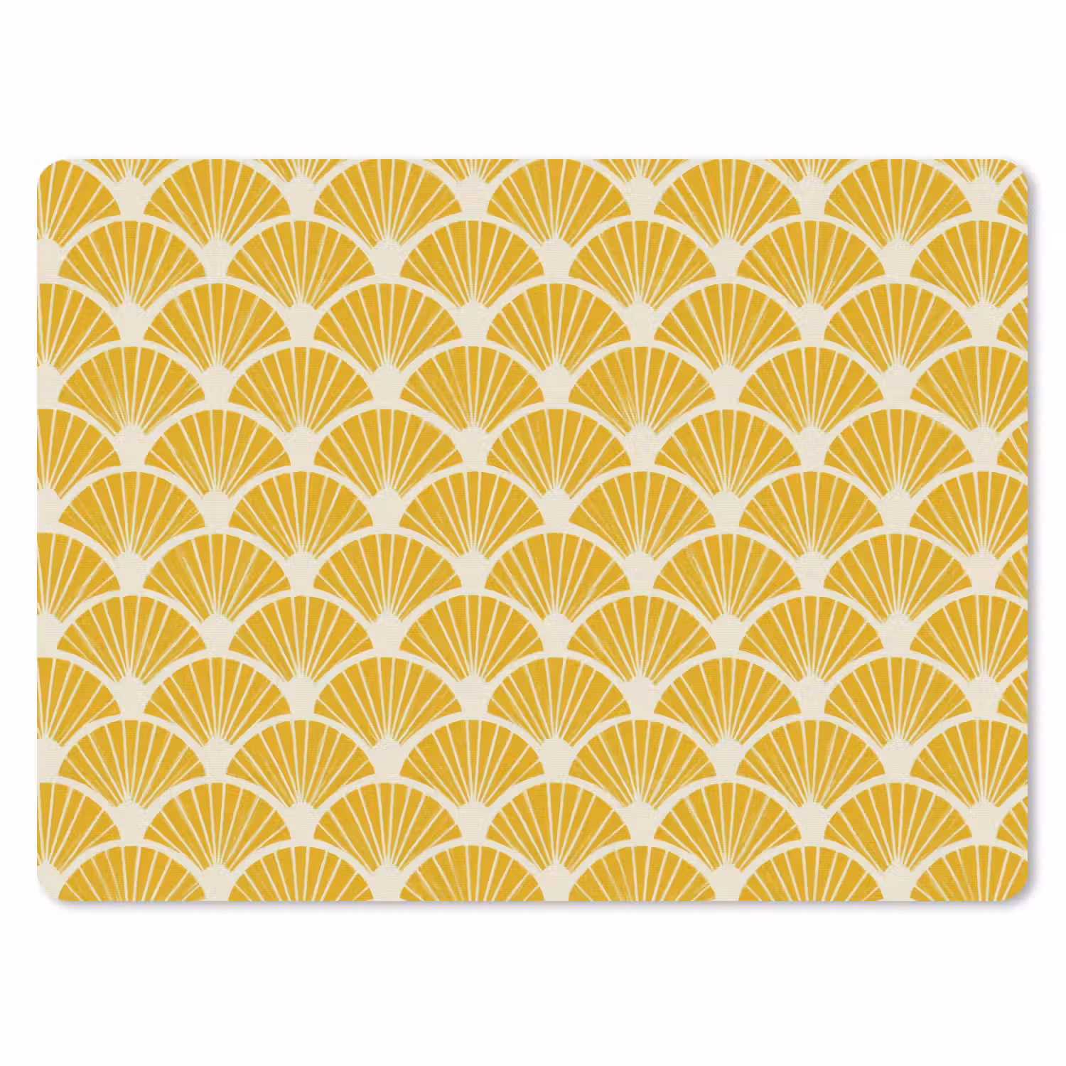 Waaiers - Art Deco - Retro - Okergeel muismat rubber klein 262 -3d
