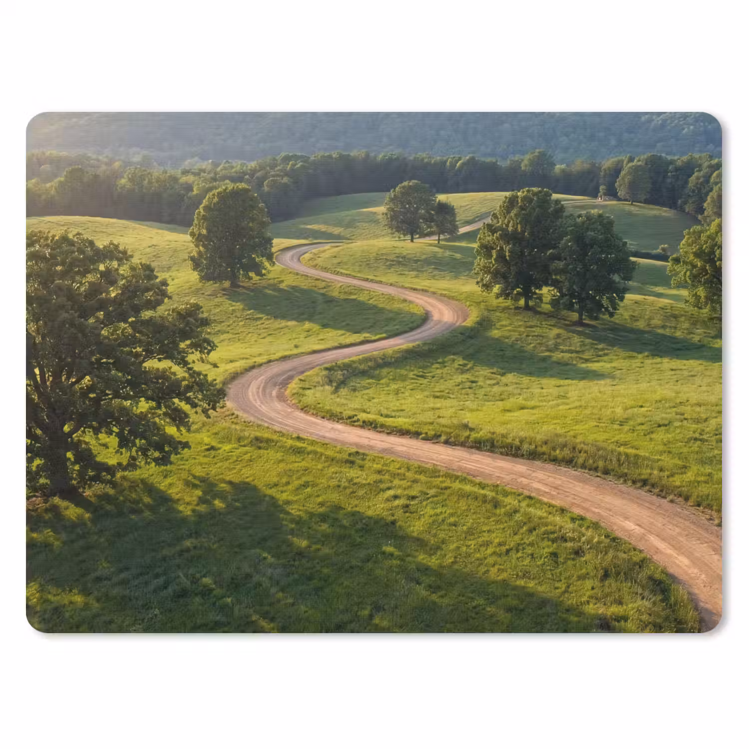 Weg - Weide - Natuur - Groen muismat rubber klein -3d