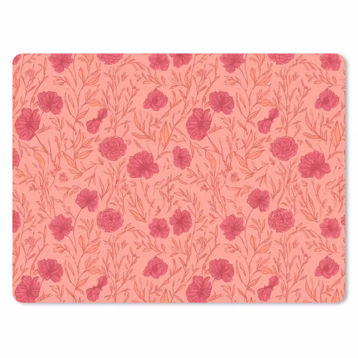Weidebloemen - Romantisch - Roze muismat rubber klein 262 -3d