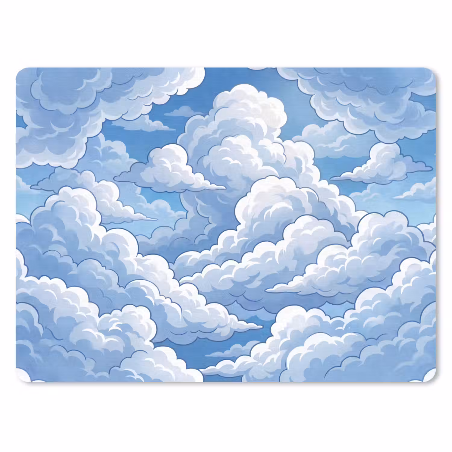 Wolken - Hemel - Abstract - Wit muismat rubber klein -3d
