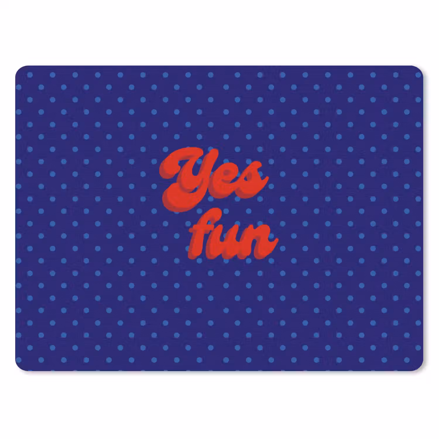Yes fun - Rood - Blauw - Stippen muismat rubber klein -3d