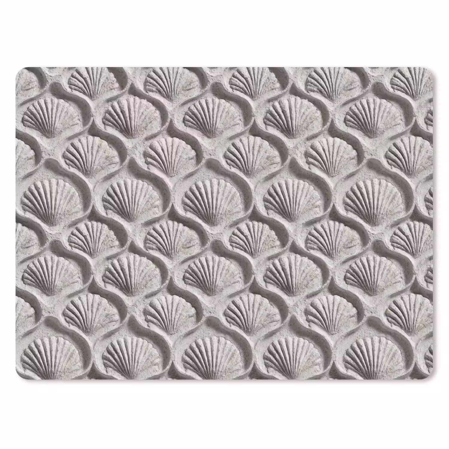Zand - Schelpenvorm - Grijs muismat rubber klein 262 -3d