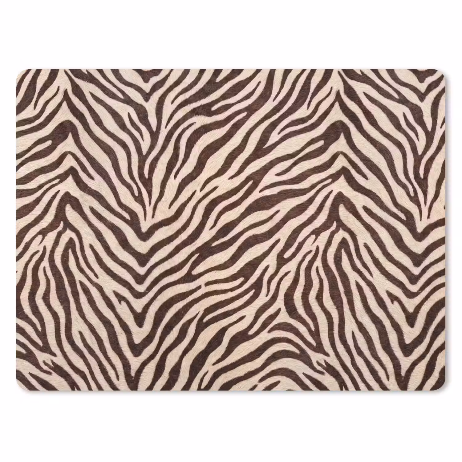 Zebra - Strepen - Bruin muismat rubber klein -3d