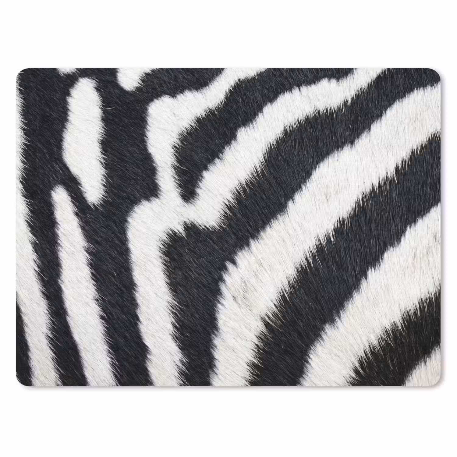 Zebra - Vacht - Klassiek - Zwart - Wit muismat rubber klein -3d