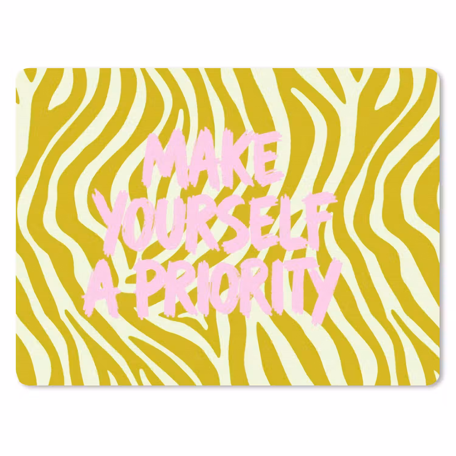 Zebraprint - Priority - Roze muismat rubber klein -3d