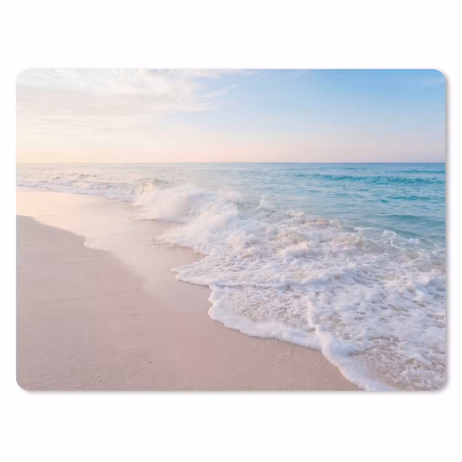 Zee - Golven - Strand - Natuur - Wit muismat rubber klein -3d