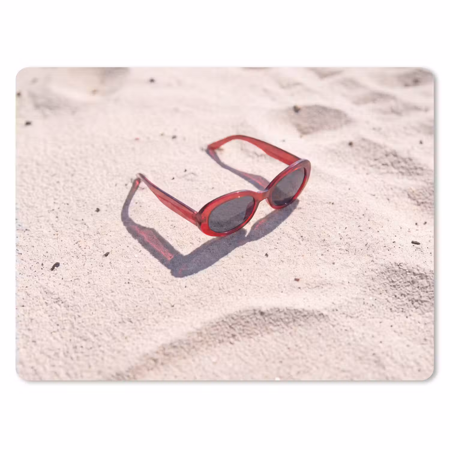 Zonnebril - Strand - Vakantie - Rood muismat rubber klein -3d