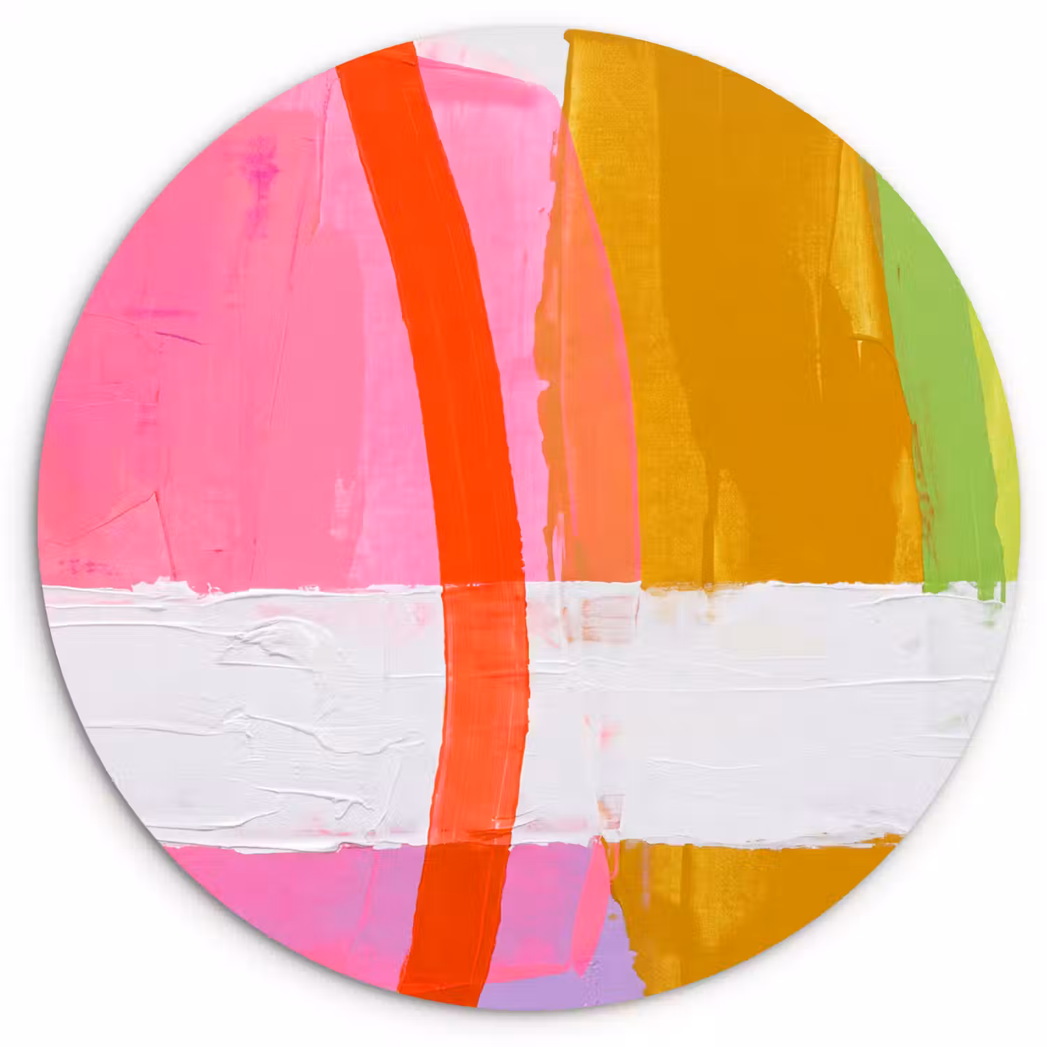 Abstract - Kleurrijk - Vormen - Modern - Kunst Wandcirkel kunststof plaat 5mm dik klein -3d