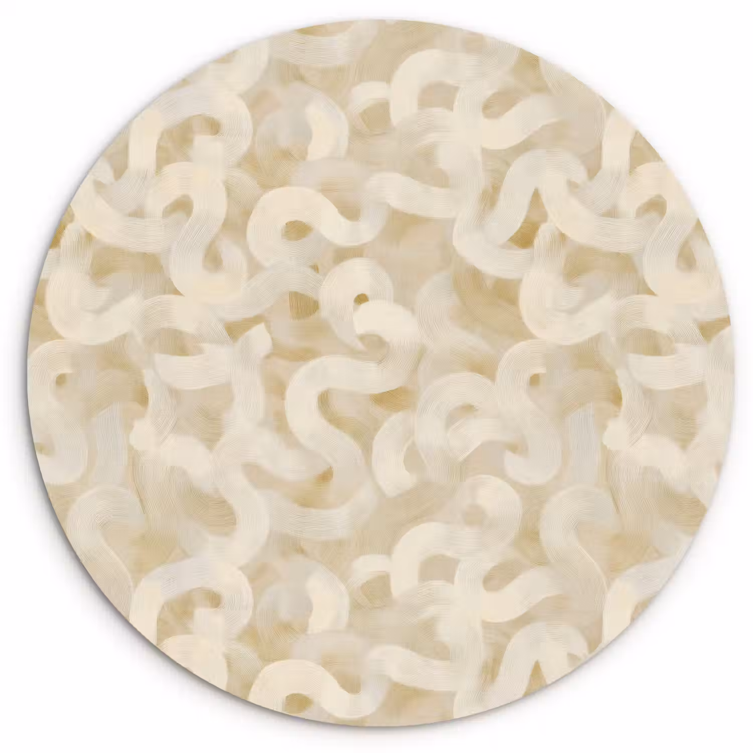 Abstract - Lijnen - Beige Wandcirkel kunststof plaat 5mm dik klein 188 -3d