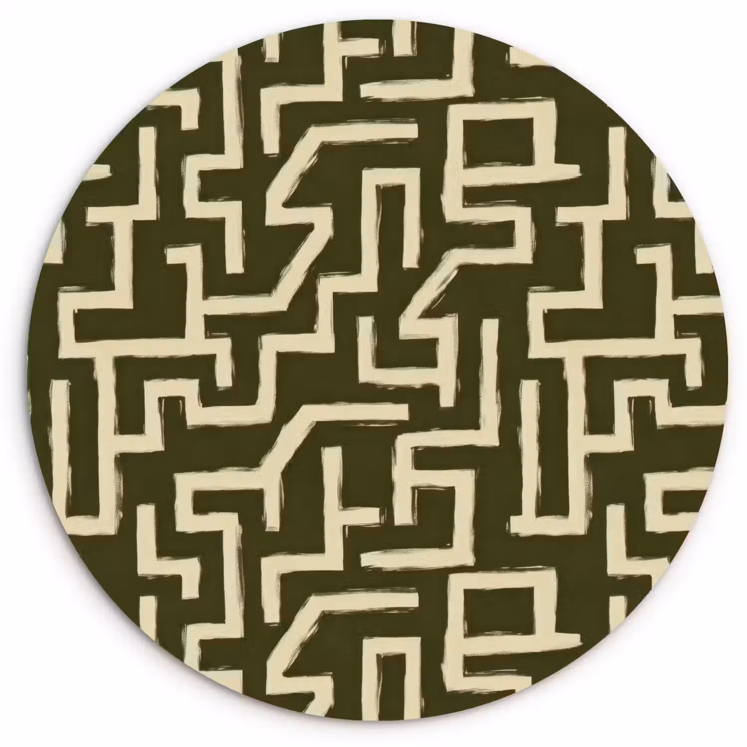 Abstract - Lijnen - Groen Wandcirkel kunststof plaat 5mm dik klein 188 -3d