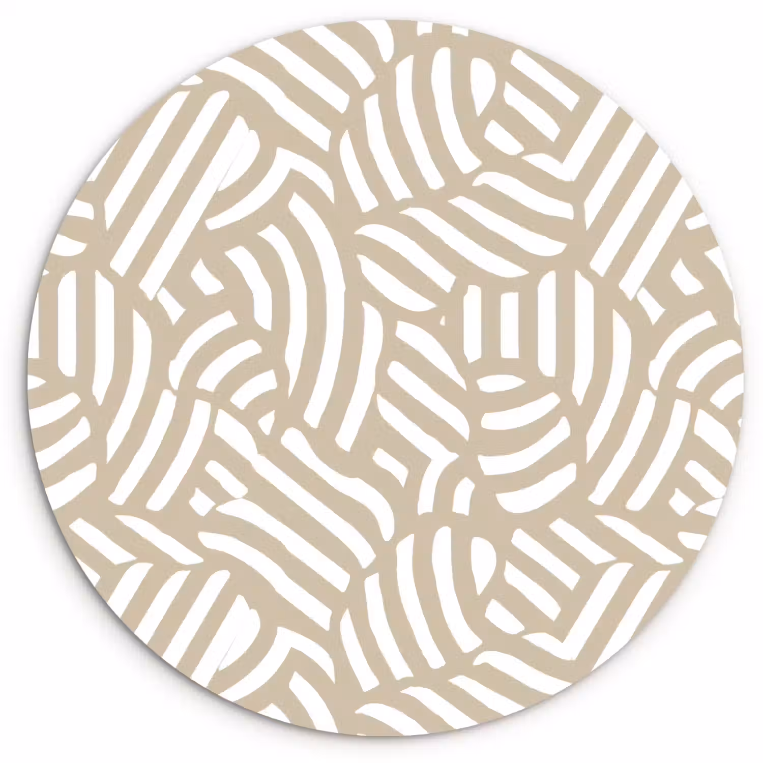 Abstract - Modern - Beige Wandcirkel kunststof plaat 5mm dik klein 188 -3d