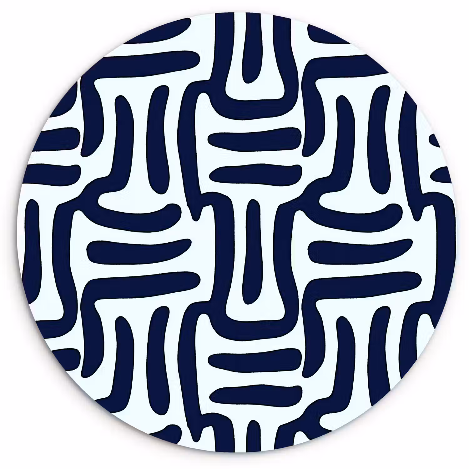 Abstract - Modern - Blauw Wandcirkel kunststof plaat 5mm dik klein 188 -3d