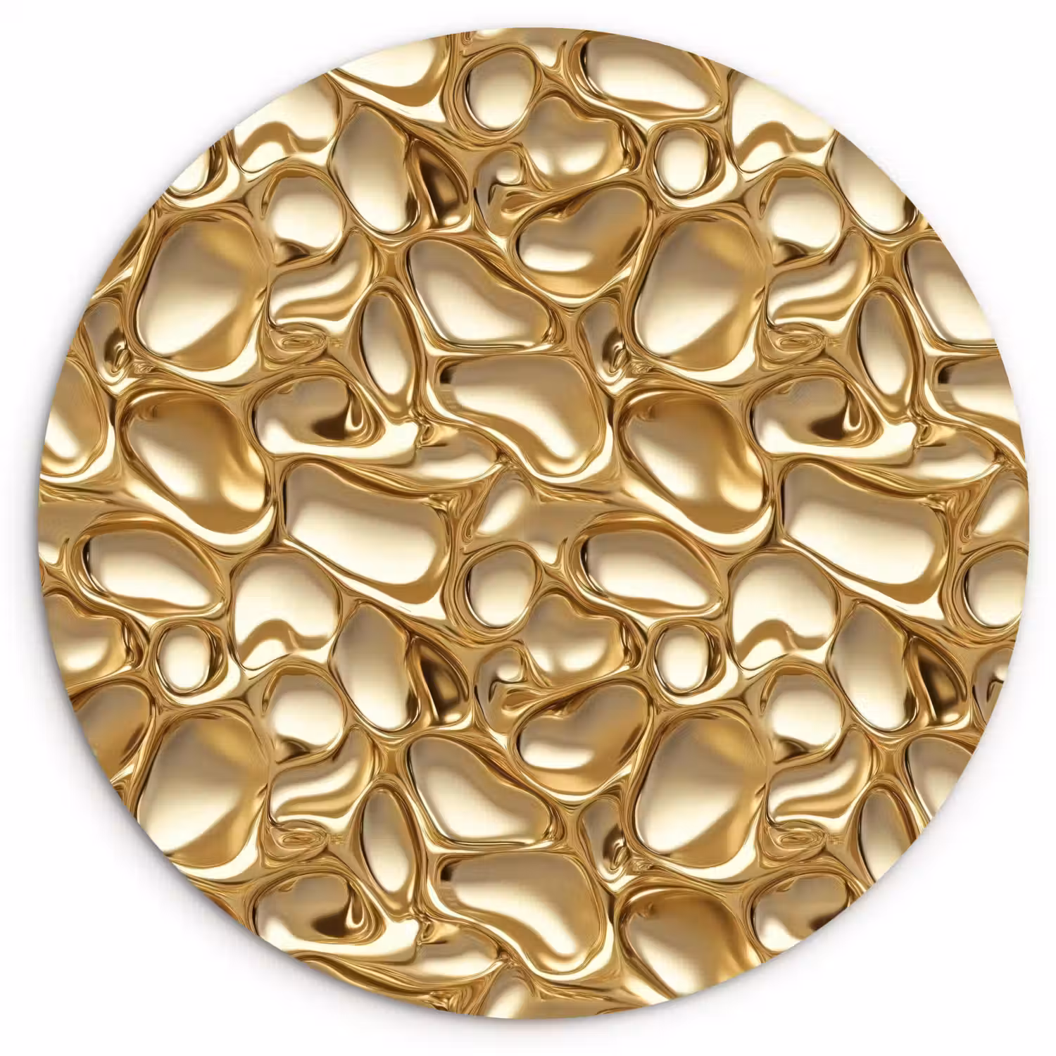Abstract - Modern - Goud Wandcirkel kunststof plaat 5mm dik klein 188 -3d