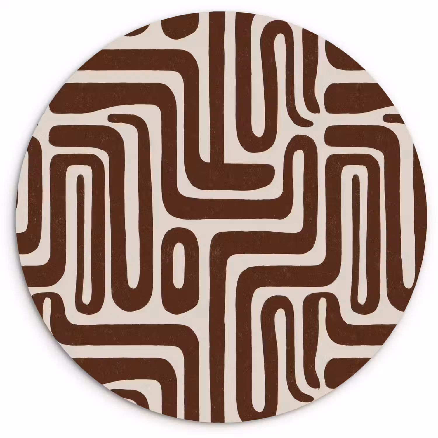Abstract - Patroon - Bruin Wandcirkel kunststof plaat 5mm dik klein 188 -3d