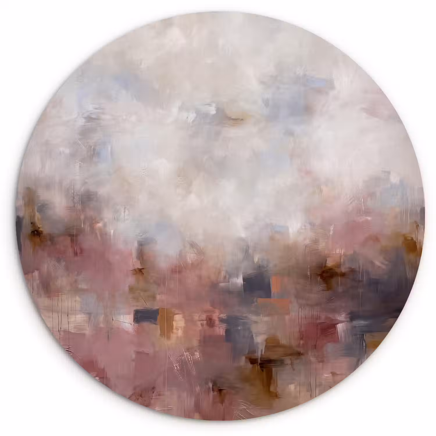 Abstract - Vloeiend - Kunst - Modern - Beige Wandcirkel kunststof plaat 5mm dik klein -3d