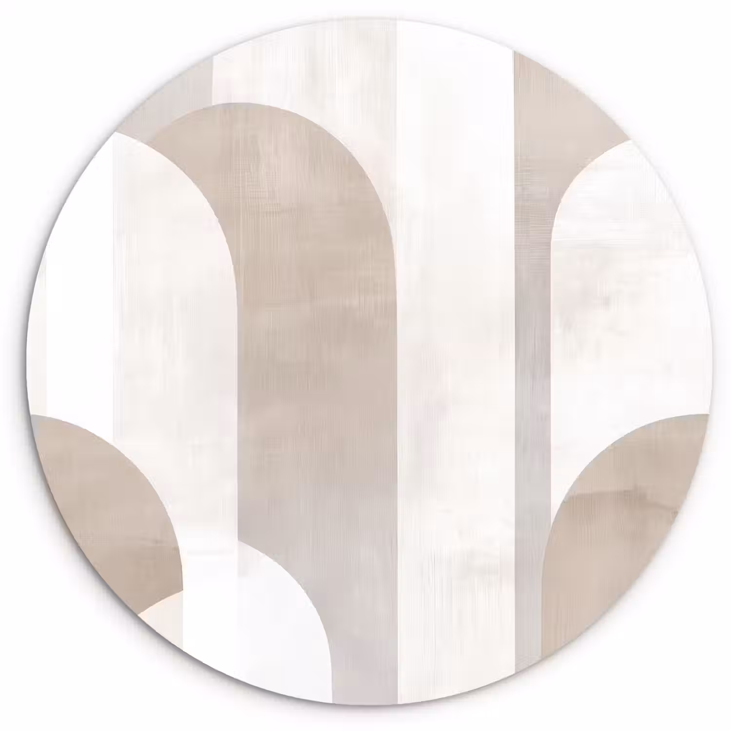 Abstracte bogen - Modern - Beige Wandcirkel kunststof plaat 5mm dik klein -3d