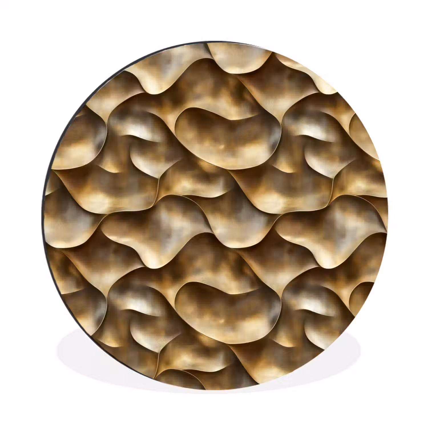 Abstract - Antiek - Goud Wandcirkel aluminium klein 190 -3d