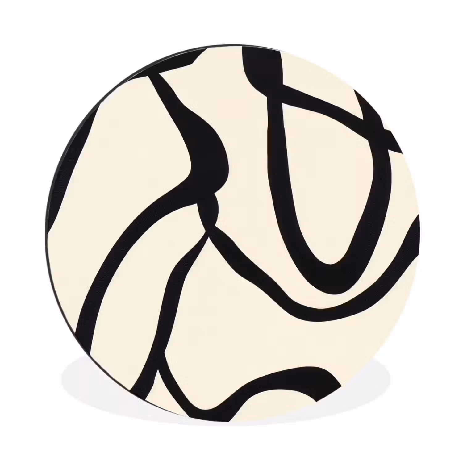Abstract - Lijnen - Modern - Beige Wandcirkel aluminium klein -3d