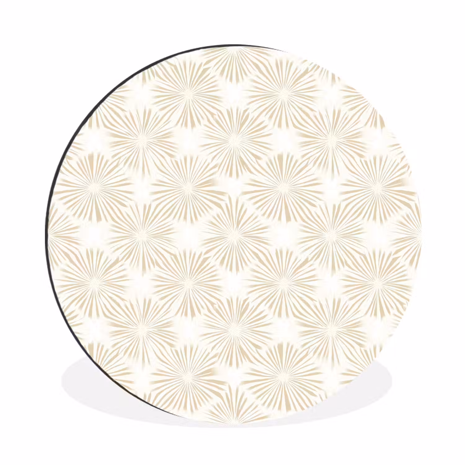 Abstract - Motief - Beige Wandcirkel aluminium klein 190 -3d