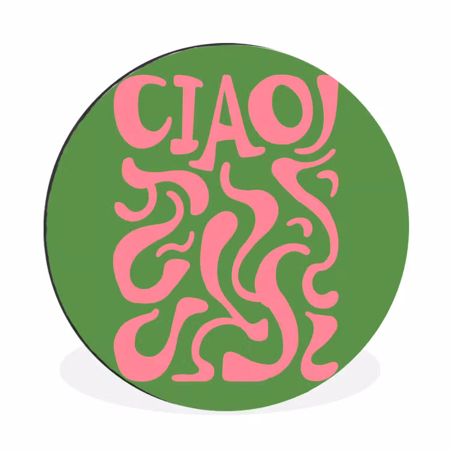 Abstract - Roze - Ciao - Vormen Wandcirkel aluminium klein -3d