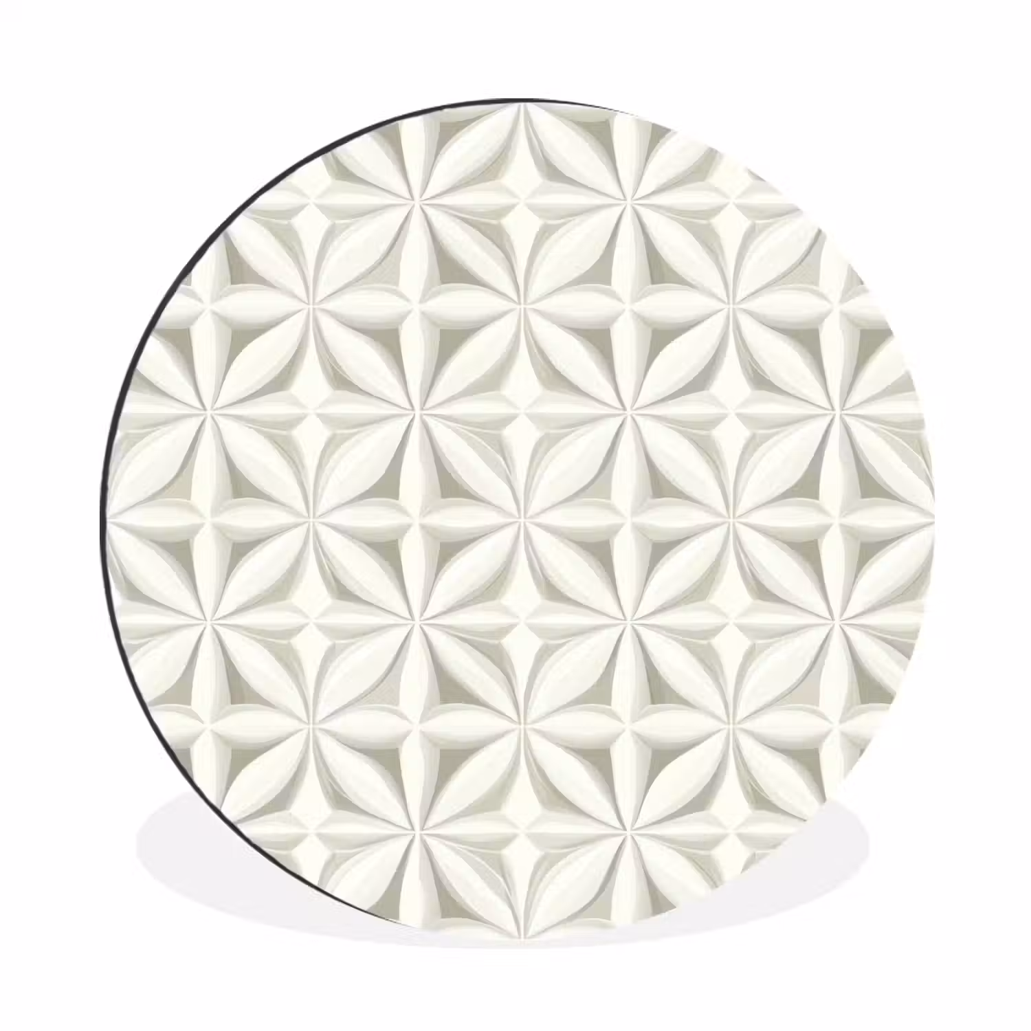 Abstract - Structuur - Grijs - Wit Wandcirkel aluminium klein 190 -3d
