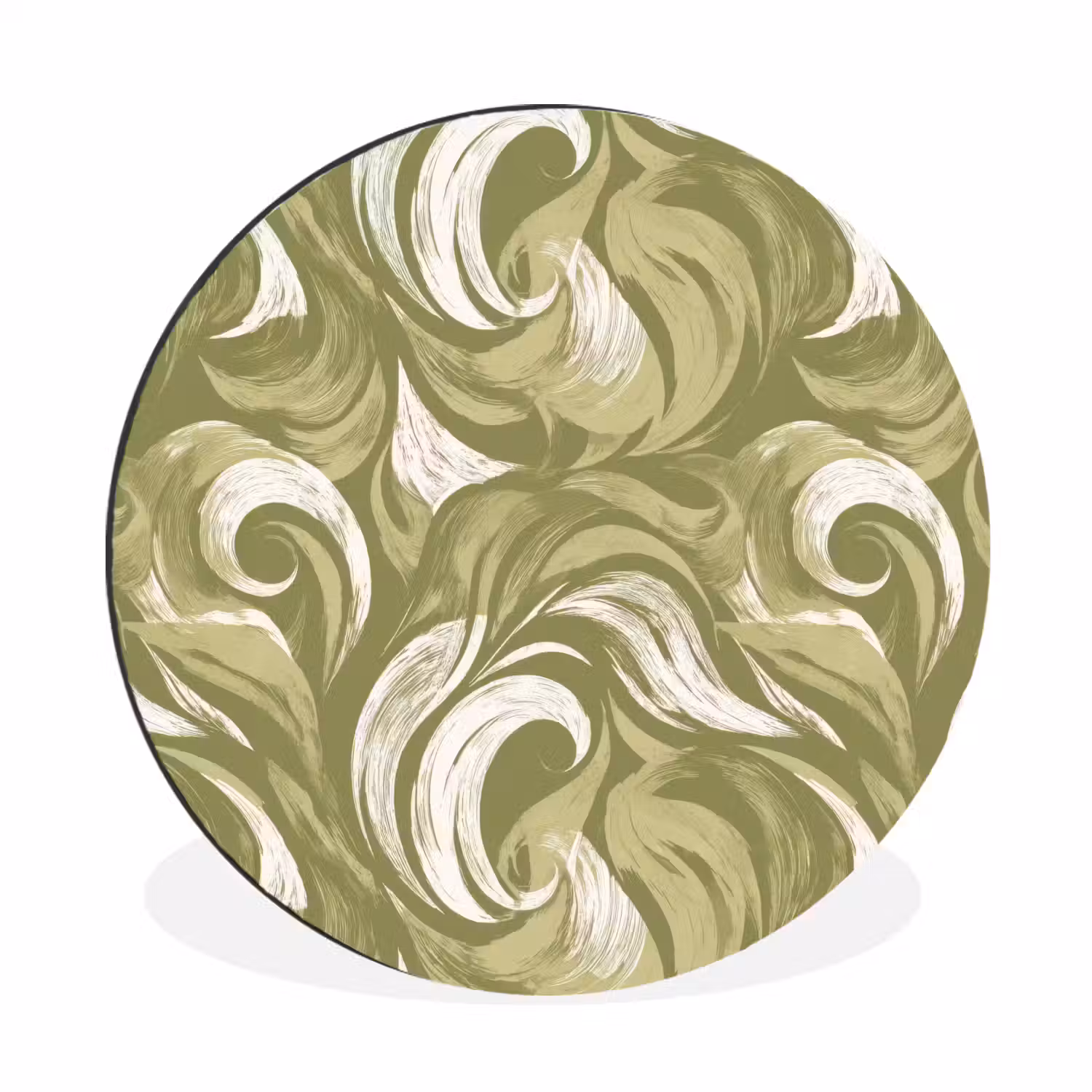 Abstract - Textuur - Groen Wandcirkel aluminium klein 190 -3d