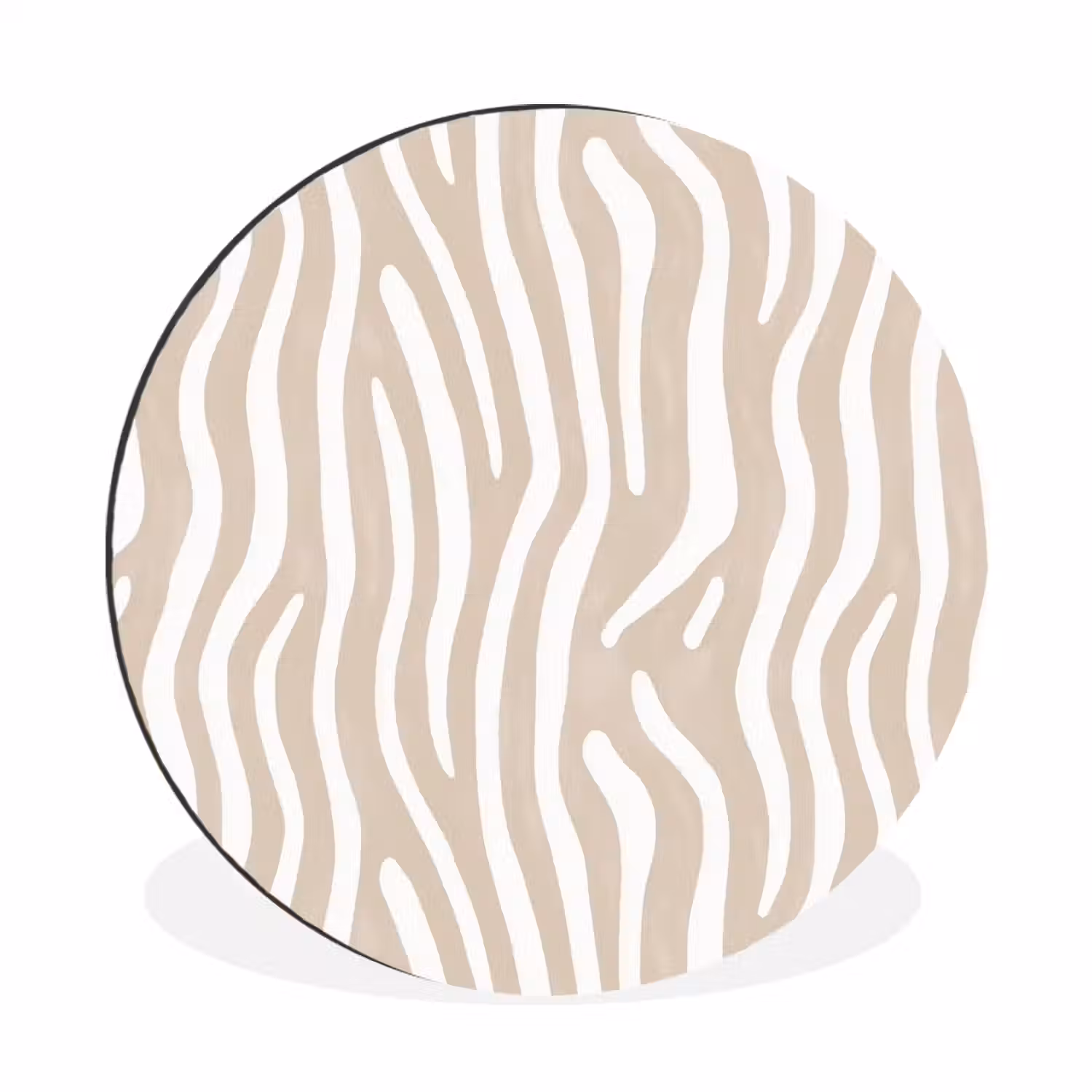 Abstract - Zebra - Beige Wandcirkel aluminium klein 190 -3d