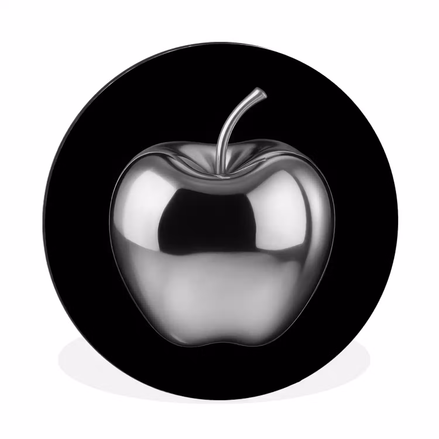 Appel - Metallic - Symmetrisch Wandcirkel aluminium klein -3d