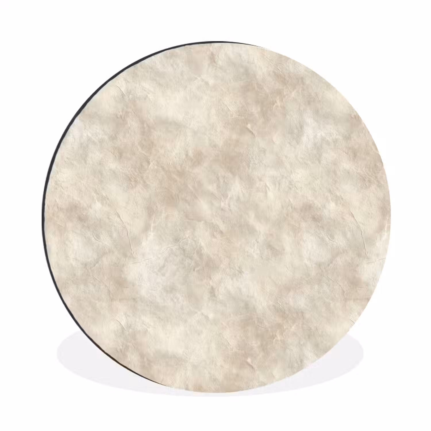 Beige - Reliëfstructuur - Natuursteen Wandcirkel aluminium klein 190 -3d