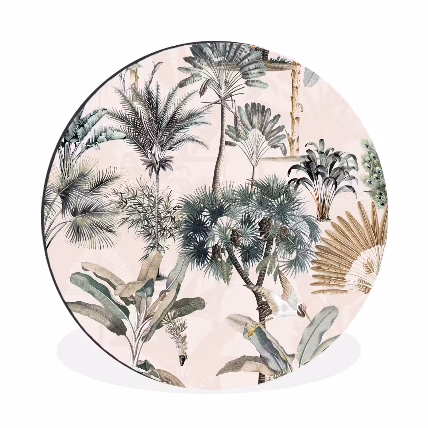 Bladeren - Monstera - Jungle - Tropical Wandcirkel aluminium klein -3d