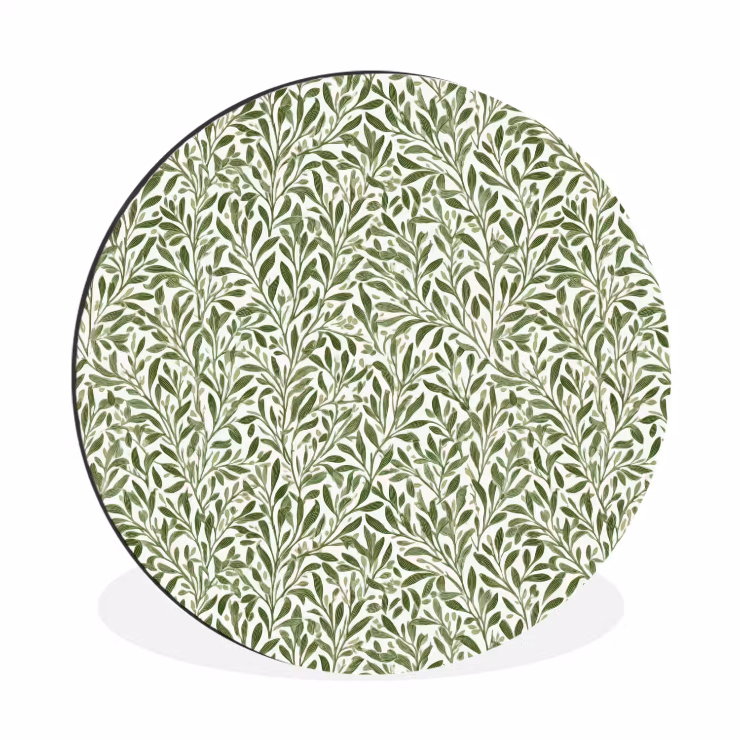 Botanisch - Takken - Groen Wandcirkel aluminium klein 190 -3d