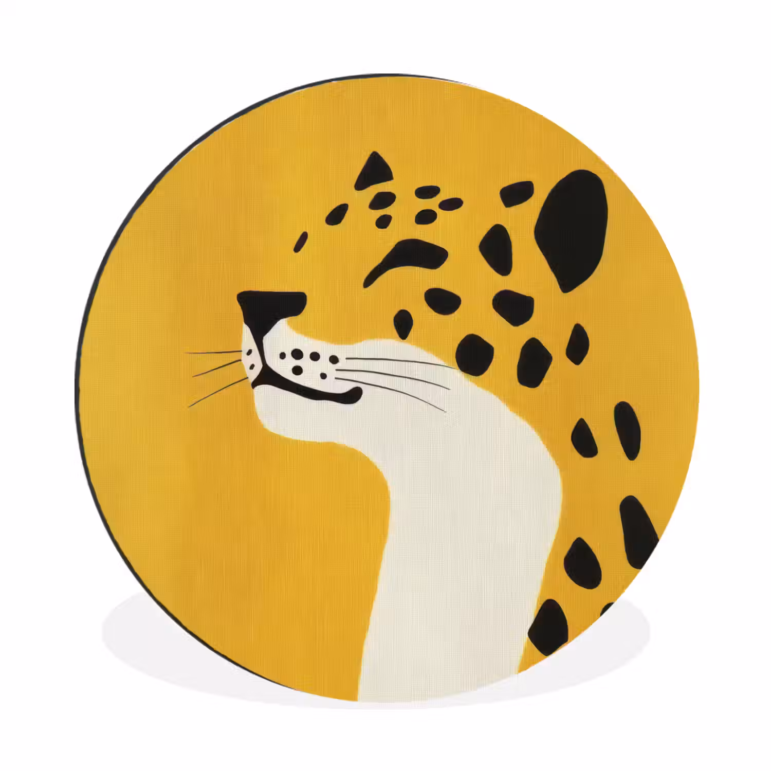 Cheetah - Illustratie - Geel Wandcirkel aluminium klein -3d