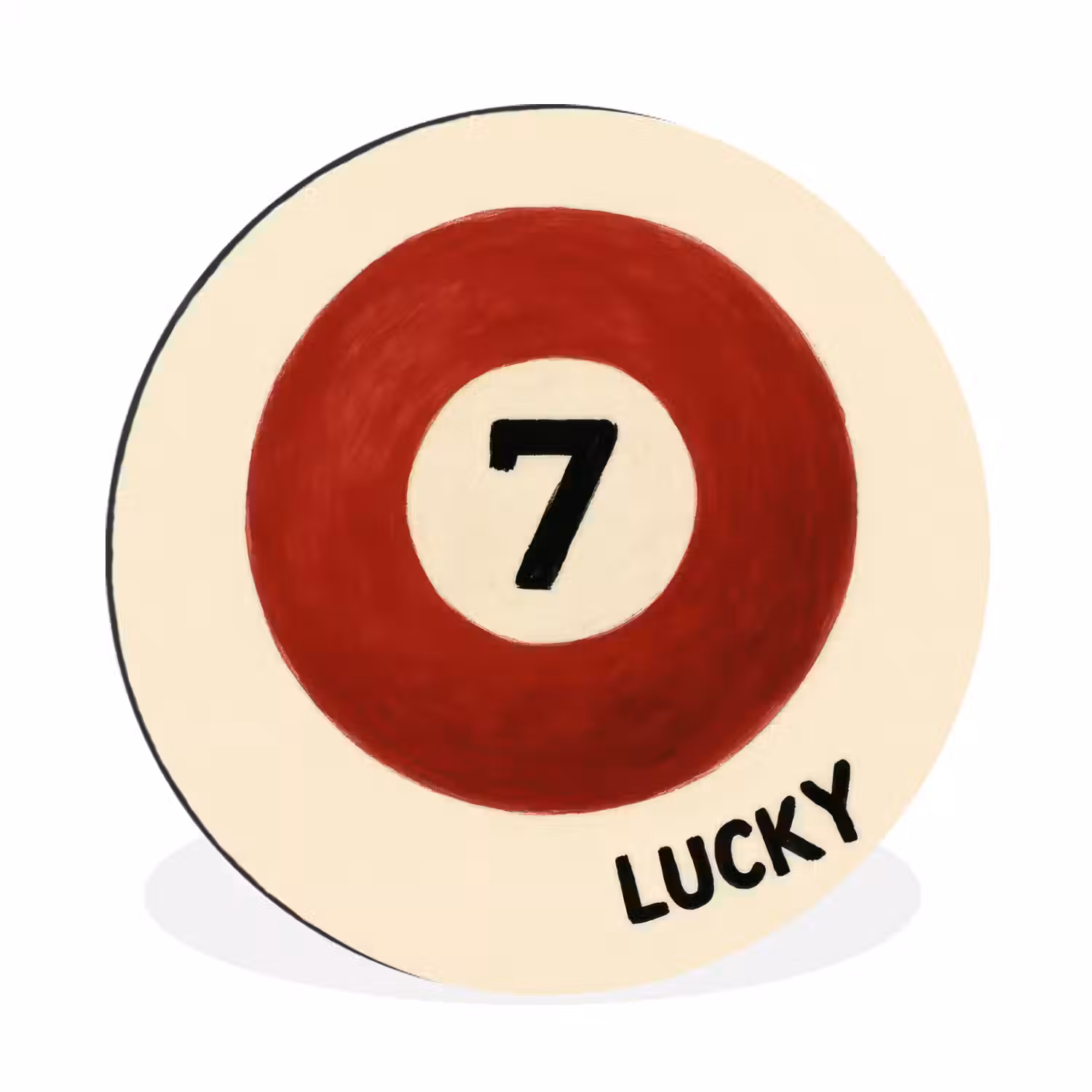 Cirkel - Zeven - Lucky - Rood Wandcirkel aluminium klein -3d