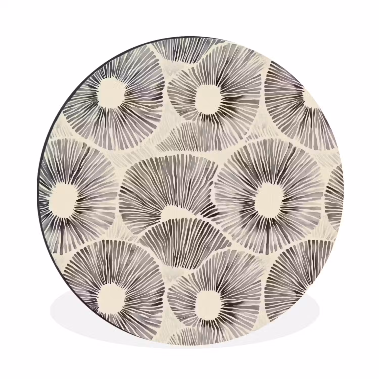 Cirkels - Patroon - Zwart Wandcirkel aluminium klein 190 -3d