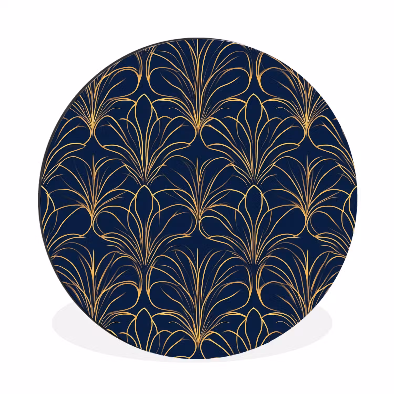 Deco - Waaier - Blauw Wandcirkel aluminium klein 190 -3d