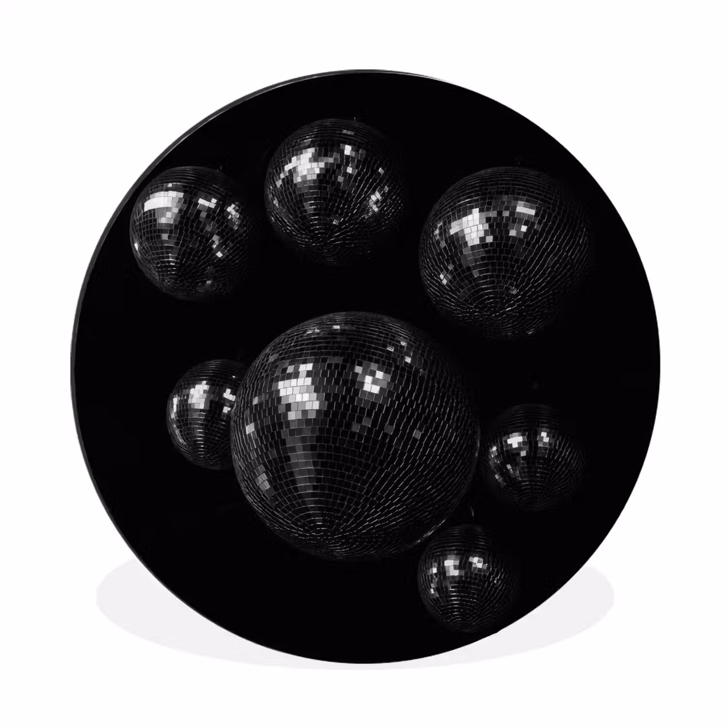 Discoballen - Minimalistisch - Zwart Wandcirkel aluminium klein -3d