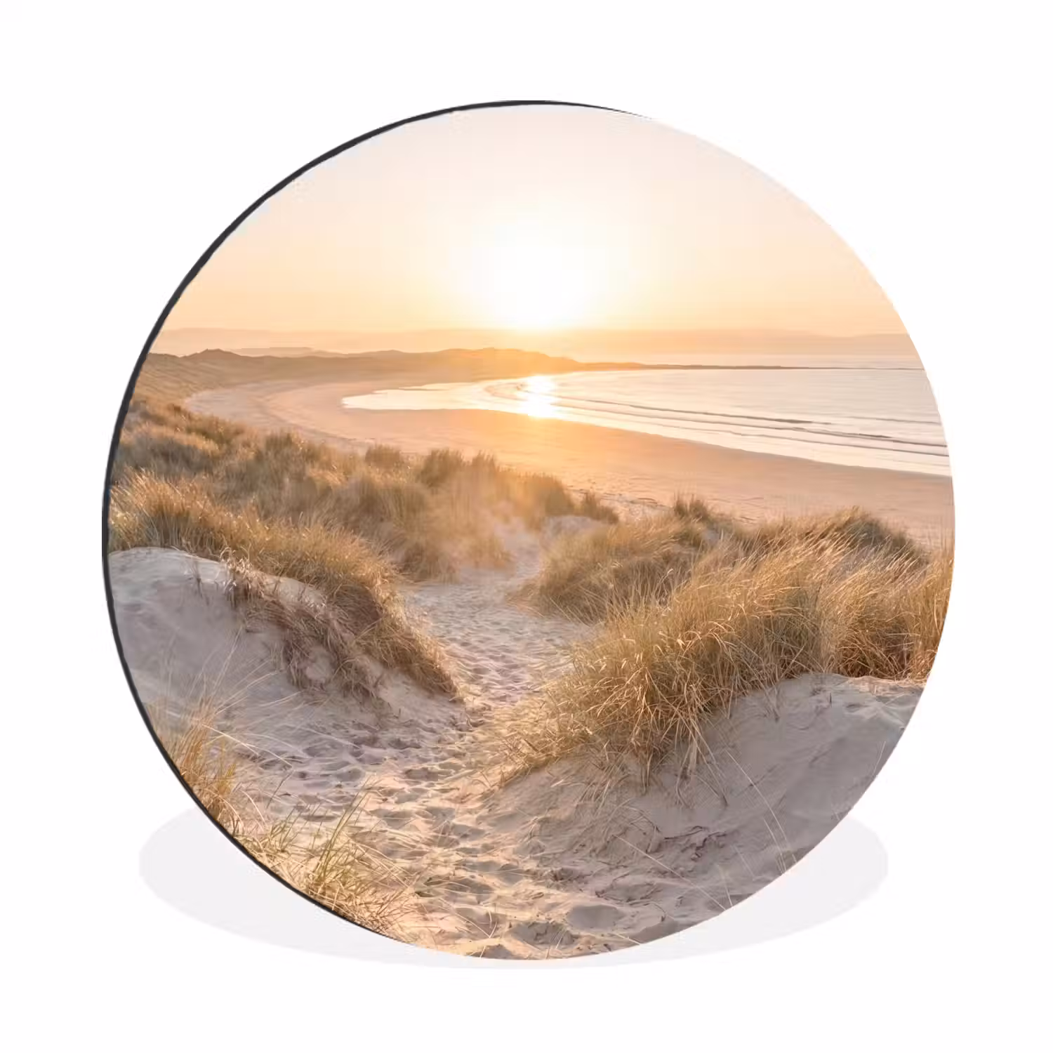 Duinen - Strand - Zee Wandcirkel aluminium klein -3d