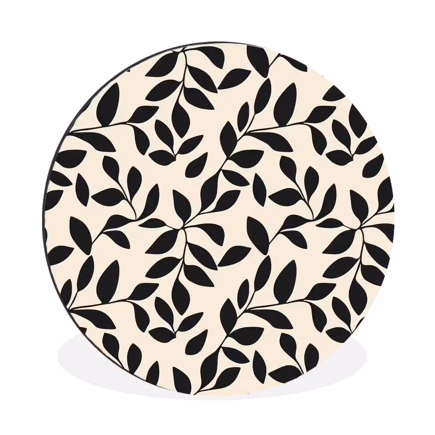 Elegant - Patroon - Zwart - Beige Wandcirkel aluminium klein 190 -3d