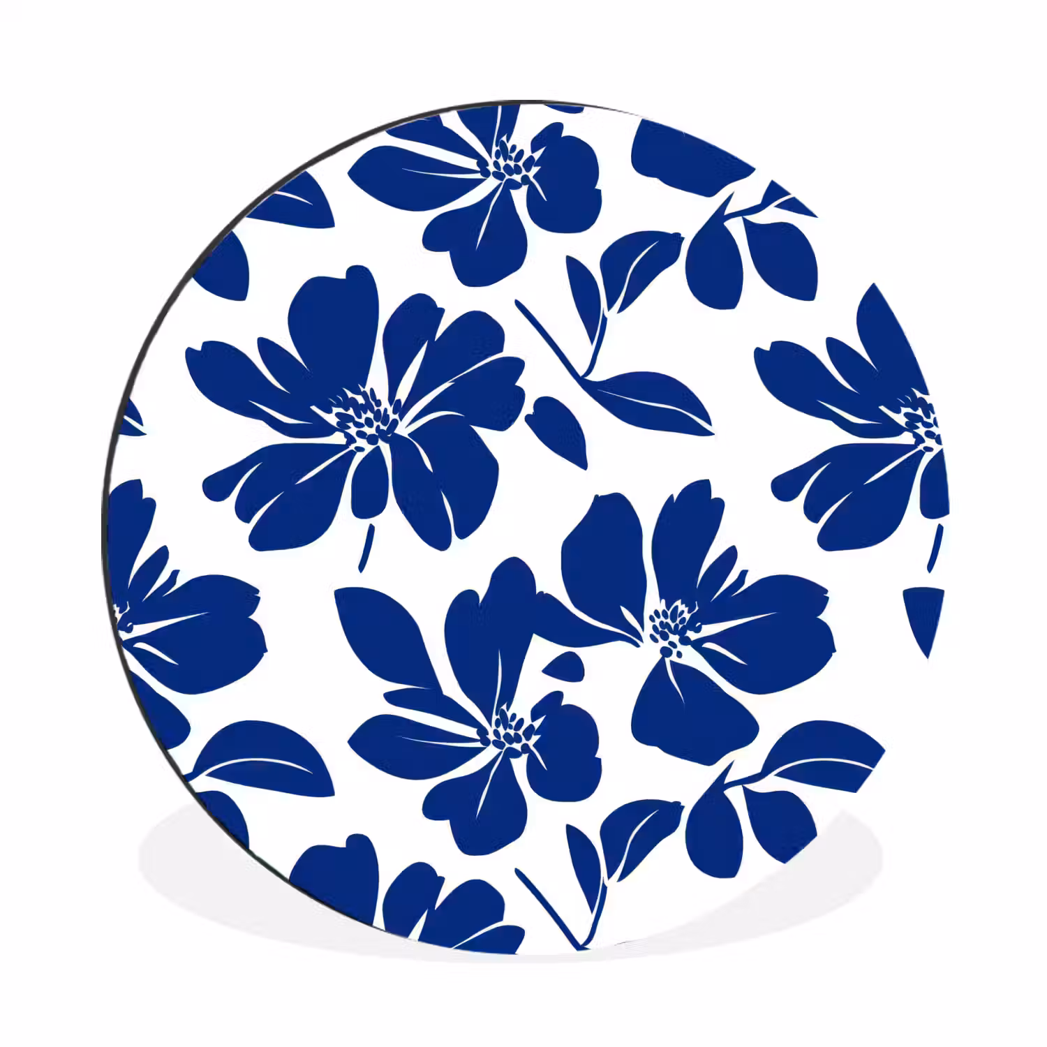 Floraal - Modern - Blauw Wandcirkel aluminium klein 190 -3d