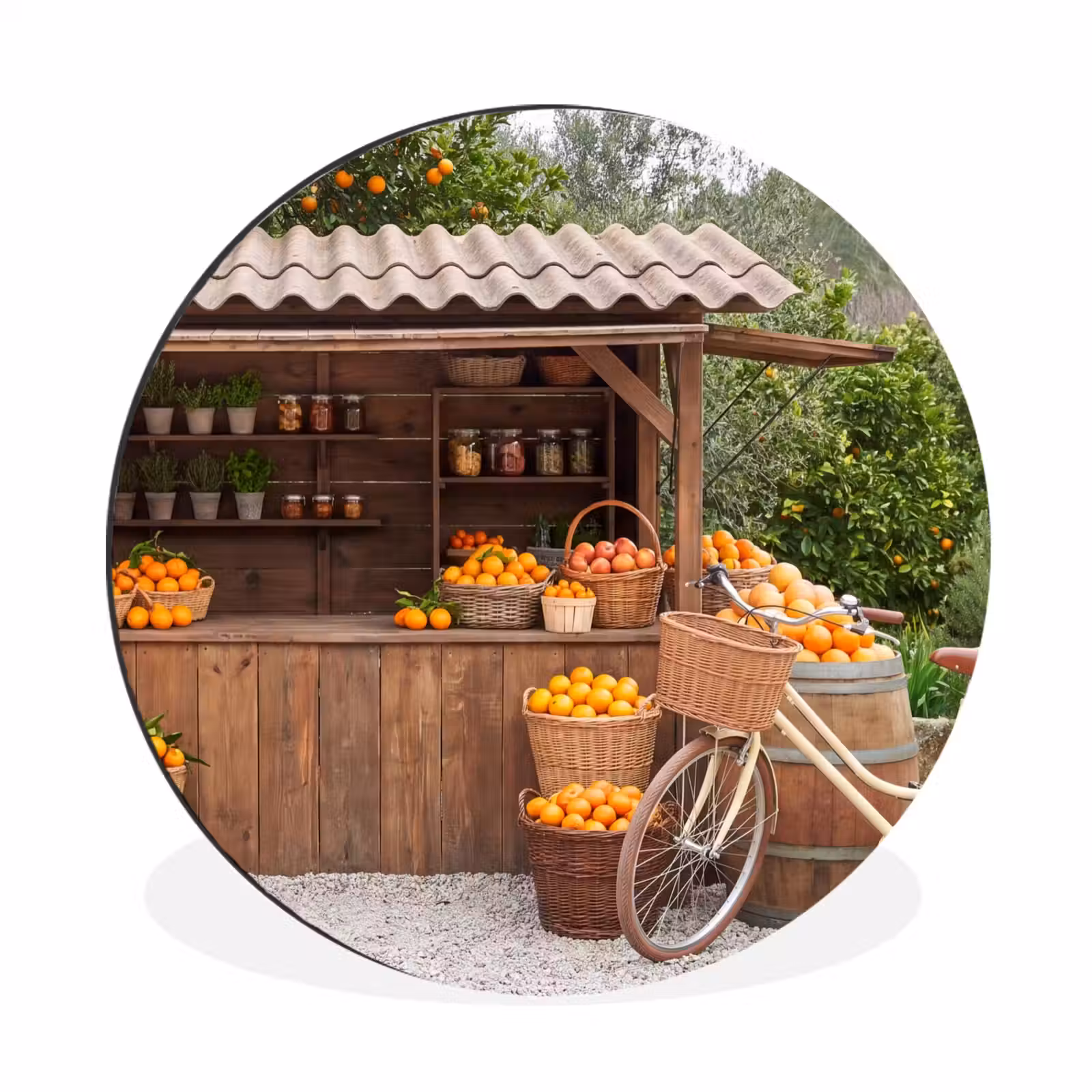 Muurcirkel aluminium - Fruit - Markt - Landelijk - Fruit - Markt - Landelijk Wandcirkel aluminium klein