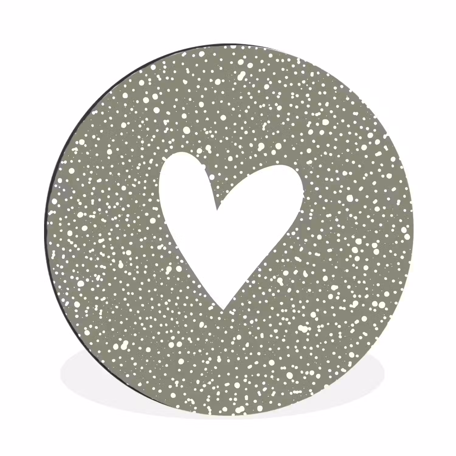 Hart - Design - Liefde Wandcirkel aluminium klein -3d