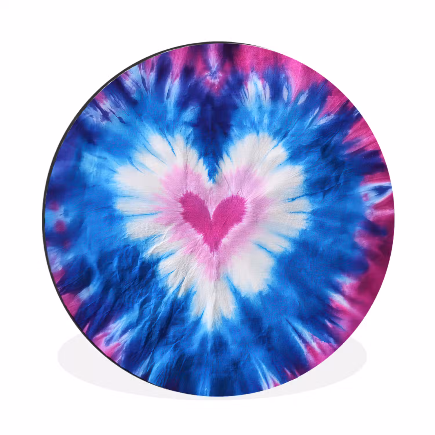 Hartvormig - Tie dye - Paars Wandcirkel aluminium klein -3d