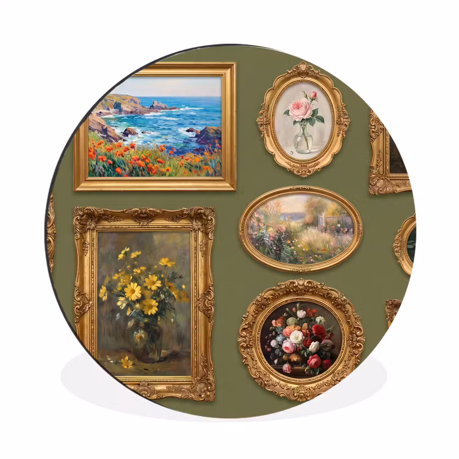 Hert - Bos - Natuur - Klassiek - Dieren Wandcirkel aluminium klein -3d