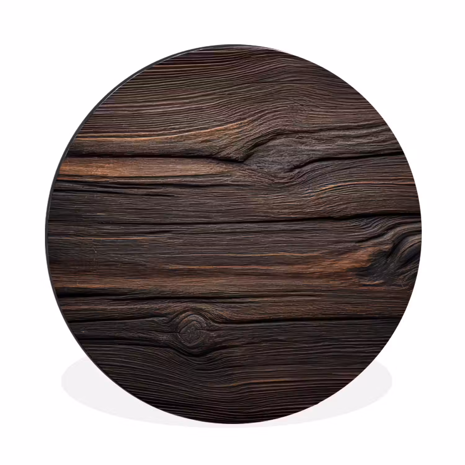 Hout - Grillige nerven Wandcirkel aluminium klein -3d