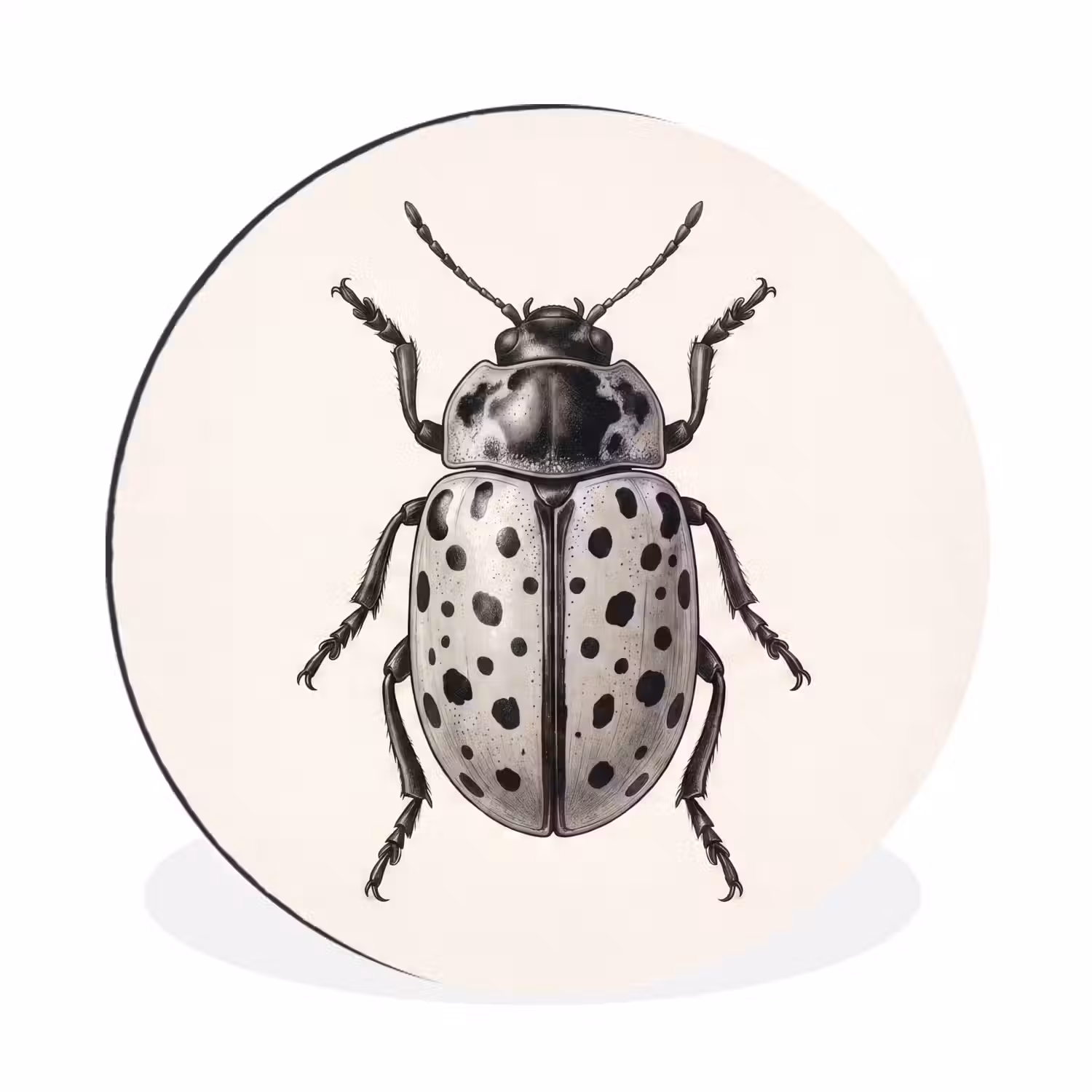 Kever - Insect - Vintage Wandcirkel aluminium klein -3d