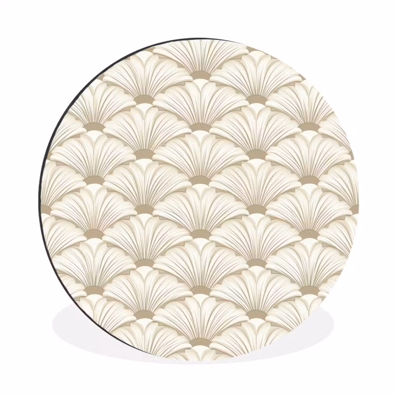 Klassiek - Art - Beige Wandcirkel aluminium klein 190 -3d