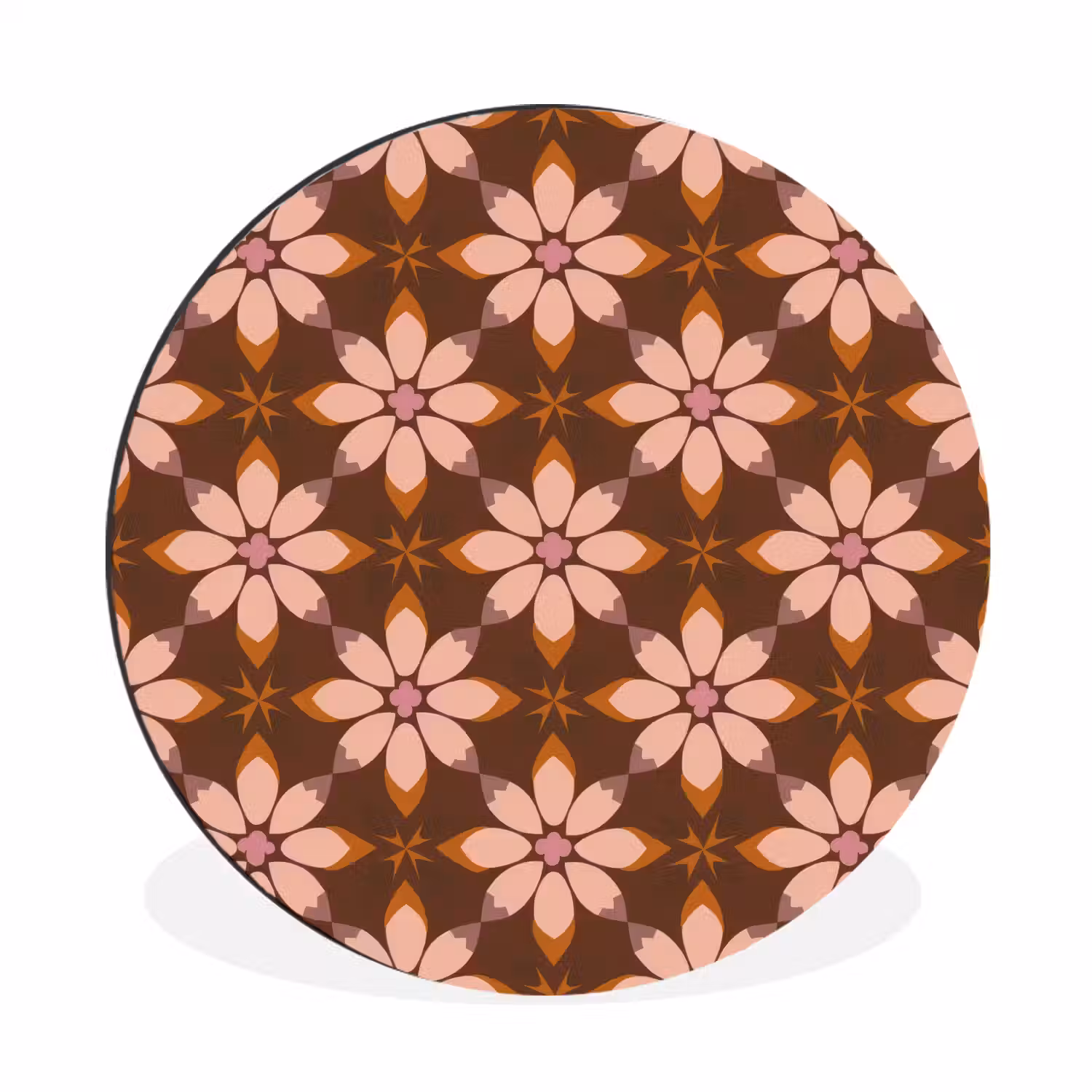 Klassiek - Retro - Bruin Wandcirkel aluminium klein 190 -3d