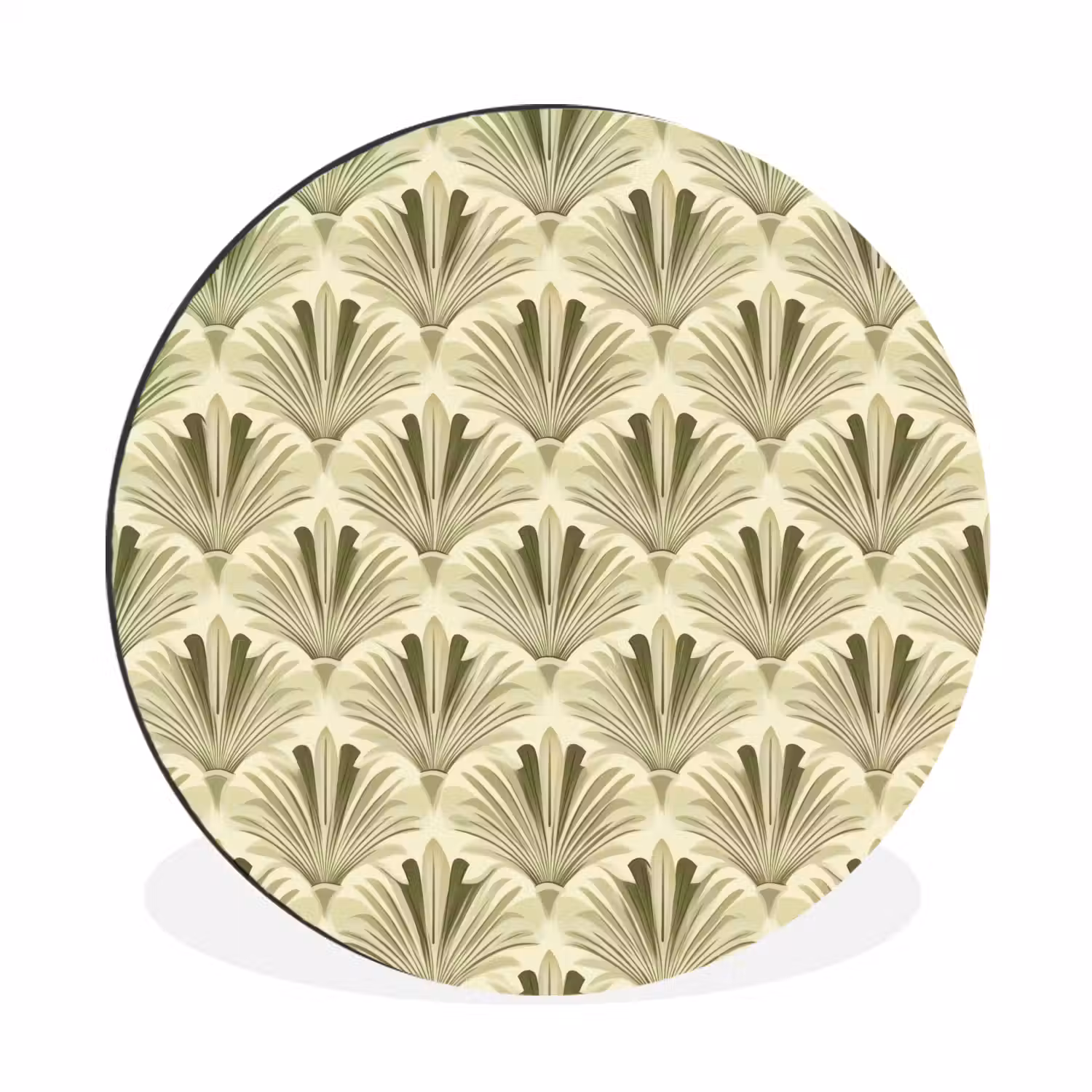 Klassiek - Waaier - Groen Wandcirkel aluminium klein 190 -3d