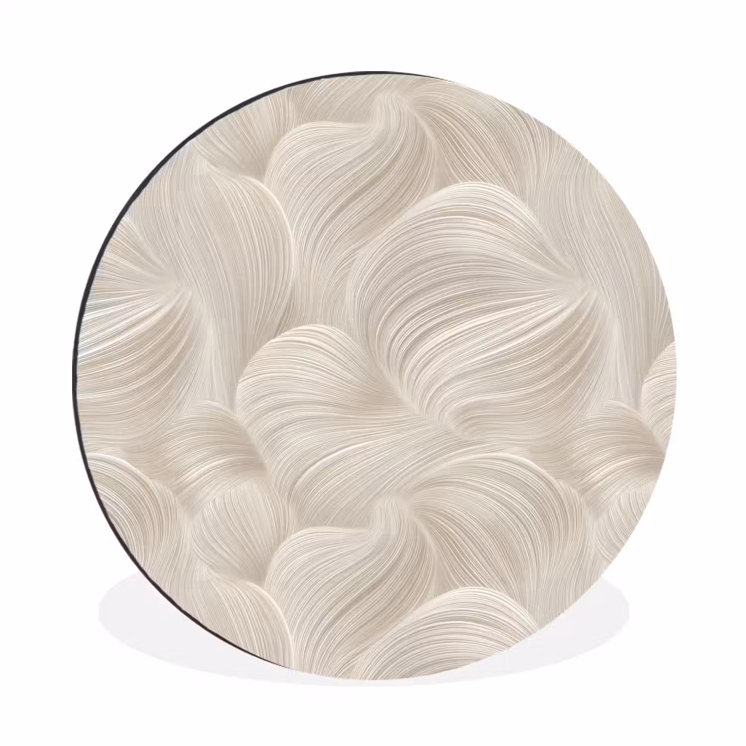 Lijnen - Waaier - Beige Wandcirkel aluminium klein 190 -3d