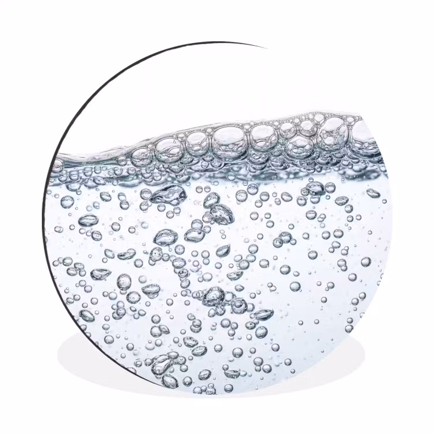 Luchtbellen - Water - Dynamisch Wandcirkel aluminium klein -3d